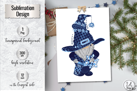Festive Gnome with Christmas Coffee Drink PNG for Crafts