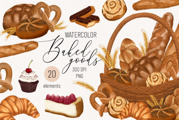 Strategic Visual Branding with Watercolor Baked Goods Clip Art